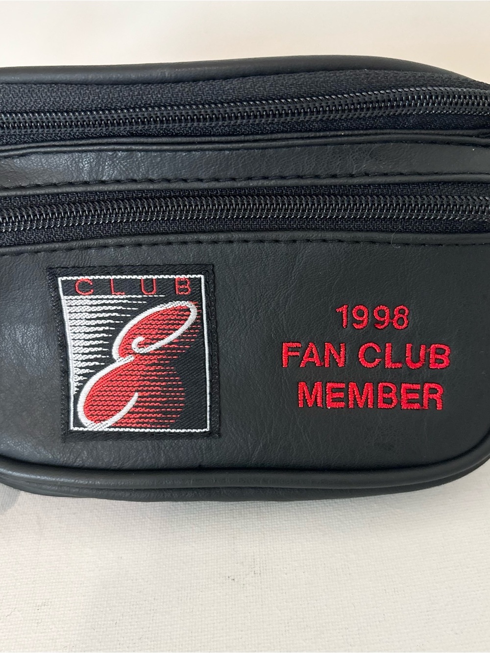 Dale Earnhardt Fan Club Member Black Faux Leather Waist Bag Fanny Pack NASCAR